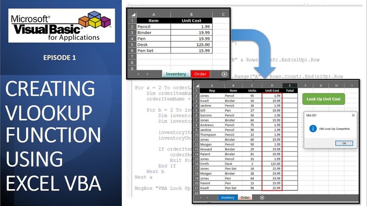 VBA001_Introduction - Creating a VLookUp Function using VBA