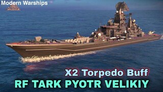 Modern Warships: latest update RF TARK PYOTR VELIKIY with X2 Torpedo Buff.