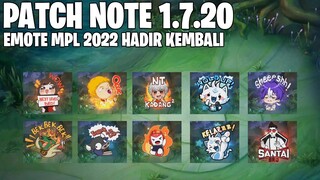 TANGGAL RILIS SKIN BARU, FRAGMENT SHOP UPDATE, EMOTE MPL REVAMP, EVENT ASPIRANTS - PATCH NOTE 1.7.20