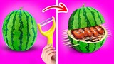KIAT OUTDOOR CERDAS || Kerajinan TikTok Viral yang Kamu Suka! Trik Semangka & Ide DIY oleh 123 GO!
