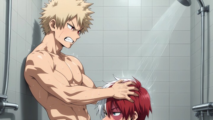 Bakugo balas dengan di kamar mandi🥵