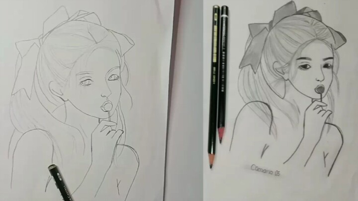 beauty art drawings simple