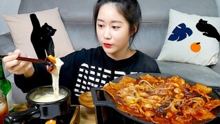 [ONHWA] Suara kenyal gurita goreng pedas + fondue keju!🐙