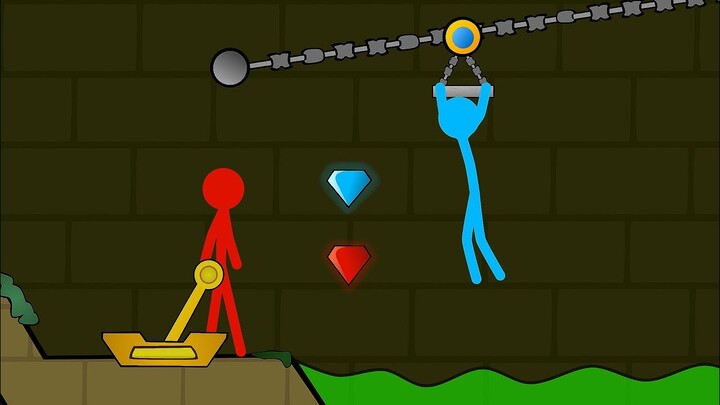 Watergirl and Fireboy , Stickman Animation - ( EP4 Forest Temple Parkour )