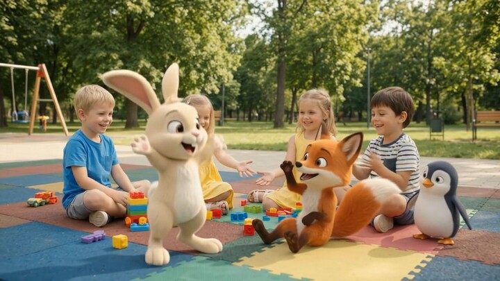 Wild Pals 🐰🐼🦊🐧 | The Pals Arrive at the Playground! 🎉
