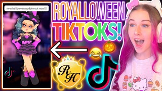 I REACT TO THE FUNNIEST ROYALLOWEEN TIKTOKS! 🎃 ROBLOX Royale High Halloween Update Tiktoks Reaction