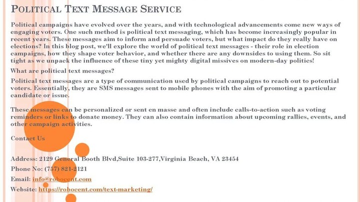 Political Text Message Service