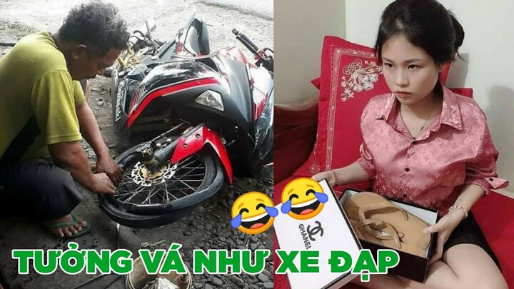 Vá lốp xe máy nhưng vào tiện sưa xe đạp - Top comment.