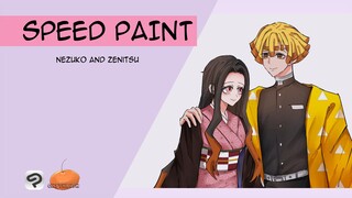 SPEED PAINT | Nezuko and Zenitsu