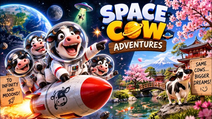 🐄🚀 Space Cow Adventures | Funny Cartoon Cows’ Crazy Journey Through Space & Magic Garden 😂✨
