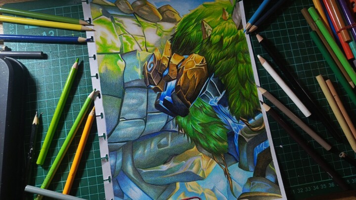 Timelapse Drawing Grock from Mobile Legends