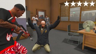 GTA 5 - Five Star POLICE COP👮CHASE with Franklin, Michael and Trevor at Police Department LSPD!