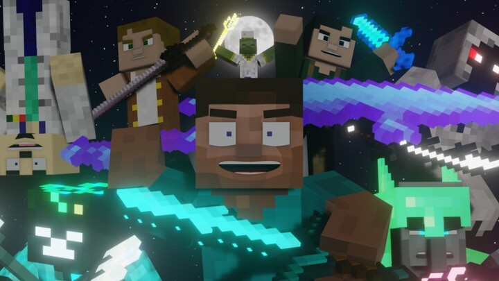 Animasi Minecraft—Tulisan Tangan Penduduk Desa yang Mengganggu “Semua untuk Perdamaian”—BGM “Kejatuh