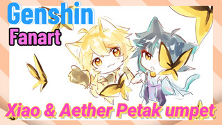 [Genshin, Fanart] Xiao & Aether Petak umpet