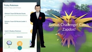 Defeating & Catching Giovanni's Shadow Zapdos made easy on a quest!