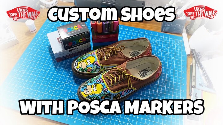 CUSTOM SEPATU VANS OFF THE WALL DENGAN SPIDOL POSCA MARKERS