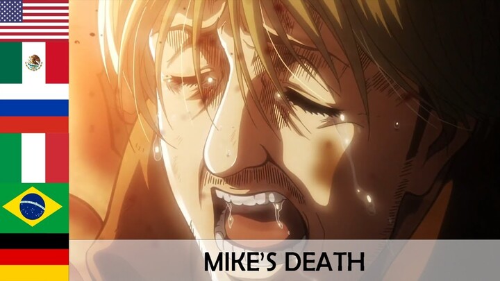 "MIKE'S DEATH" in 7 languages ● Attack On Titan