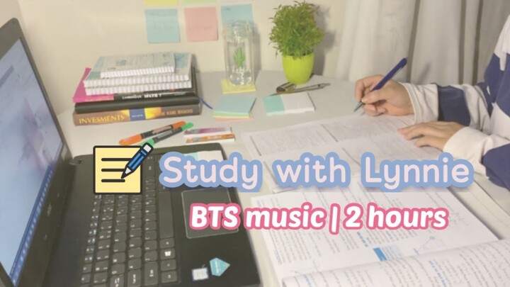 2 hours real time STUDY WITH ME📚BTS piano bgm | 10min break