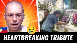 💔FILIPINO MAN tries to heal his broken heart by singing to his wife at funeral | HONEST REACTION