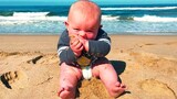 Try Not To Laugh : Cute and Funny Baby Playing Fails on the Beach | Funny Videos