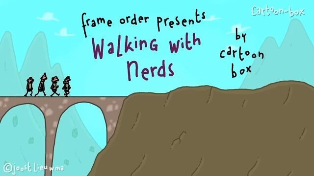 Nerds Walking With Beautiful Woman  Cartoon Box 405  by Frame Order  Hilarious C