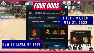 Four Gods How to Level Fast | Guide and Tips ( Tagalog )