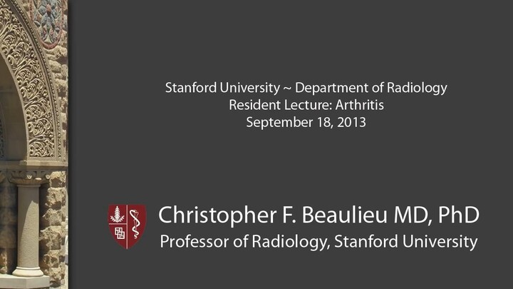Stanford Introduction to Imaging of Arthritis