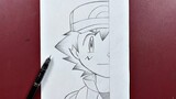 Anime sketch | how to draw ash Pokémon step-by-step