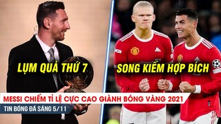 TIN BÓNG ĐÁ SÁNG 5/11| Messi chiếm tỉ lệ cực cao giành QBV thứ 7, MU chốt Haaland đá cặp Ronaldo