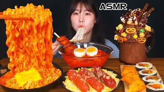 ASMR MUKBANG| 편의점 직접 만든 불닭 떡볶이 양념치킨 김밥 디저트 먹방 & 레시피 FRIED CHICKEN AND Tteokbokki EATING