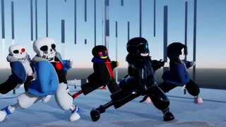 【Undertale AU】The Evil Bones danced "One Rider as a Thousand" together [MMD]