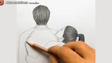 How to draw - Cute couple pencil sketch