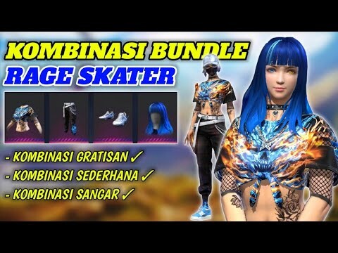 KOMBINASI SET BUNDLE RAGE SKATER 🔥 BUNDLE LUCKY SHOP VERSI CEWEK | GARENA FREE FIRE