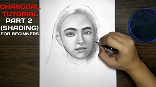 Charcoal Portrait Tutorial | Shading | Part 2