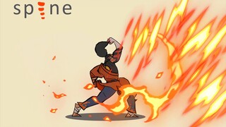 spine  2D 【格斗动画】  攻击 连击，动画 切图分享