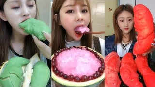 ASMR Thánh Ăn Đá Ăn Đá Lạnh Màu Sắc Hình Dạng Bất Thường Thú Vị - ASMR Ice Crunchy Eating sound#89