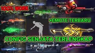 CONFIG SKIN SENJATA FREE FIRE + EMOTE TERLENGKAP SETELAH UPDATE TERBARU | GARENA FREE FIRE