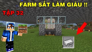 Tập 32 | SINH TỒN MINECRAFT PE 1.17 | Làm Máy Farm Sắt Từ Dân Làng..!!