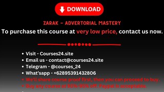 Zarak - Advertorial Mastery