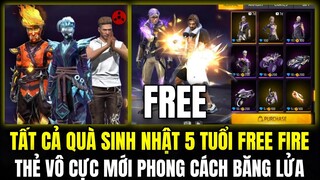 OB35 TẤT CẢ QUÀ FREE SINH NHẬT 5 TUỔI SKIN NẤM ĐẤM SẼ ĐƯỢC FREE, THẺ VÔ CỰC MỚI BĂNG LỬA | FREE FIRE