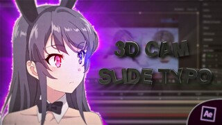 3D Cam Slide Typo - After Effects AMV Tutorial