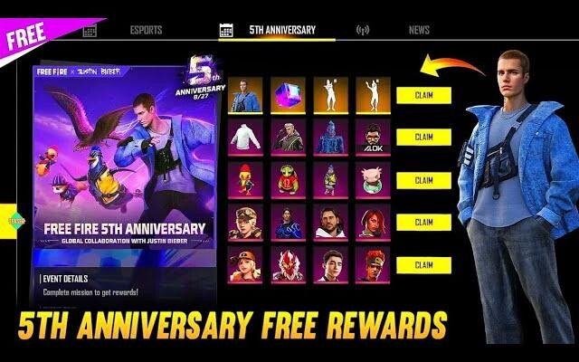 รางวัลฟรีครบรอบ 5 ปีใน Free Fire ใหม่ Op Medicate Update