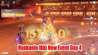 Hyakunin Ikki New Event Day 4 7208 Score - Mirror Maiden Battle Gameplay