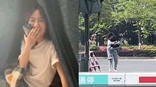 异地恋男友突然出现在寝室楼下，女生上前一个熊抱令室友激动坏了