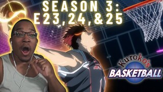 IT ALL COMES DOWN TO THIS!!! | Kuroko no Basket S3 Ep. 23, 24 and 25 REACTION