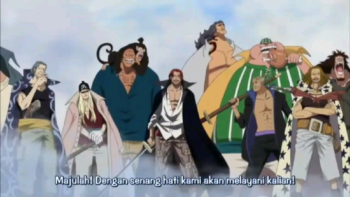 Kedatangan Akagami no Shanks.Berakhirnya Arc marinefold