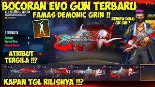 FREE FIRE!! BOCORAN EVO GUN FAMAS TERBARU, EVO GUN FAMAS DEMONIC GRIN , EVO GUN UMP, EMOTE 2 JT ~ FF