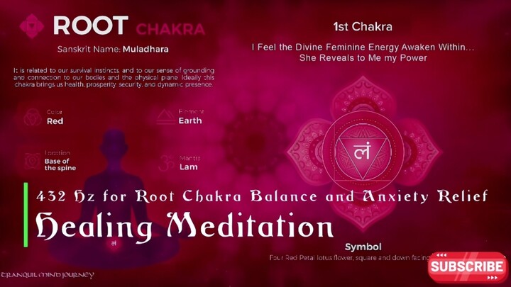 Healing Meditation: 432 Hz for Root Chakra Balance and Anxiety Relief