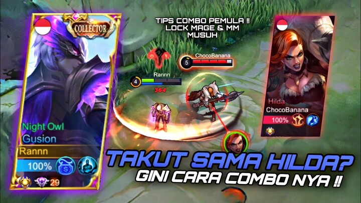 LAWAN HILDA BIKIN KENA MENTAL? DI LOCK TRUS SAMPAI MATI BANYAK?! TOP GLOBAL GUSION - MLBB