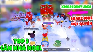 Share code độc quyền, TOP 3 căn nhà trang trí NOEL đẹp nhất Play together